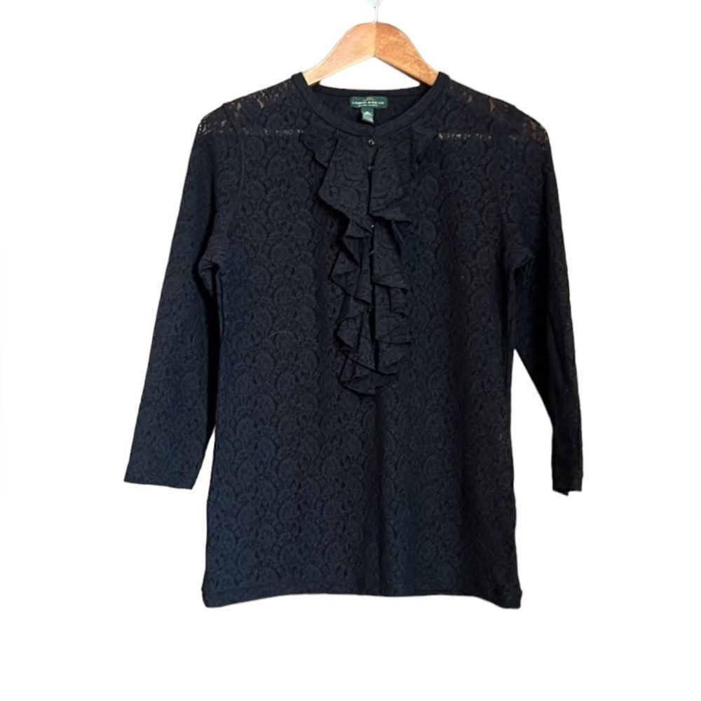 Lauren jeans co. black lace shirt. Size medium